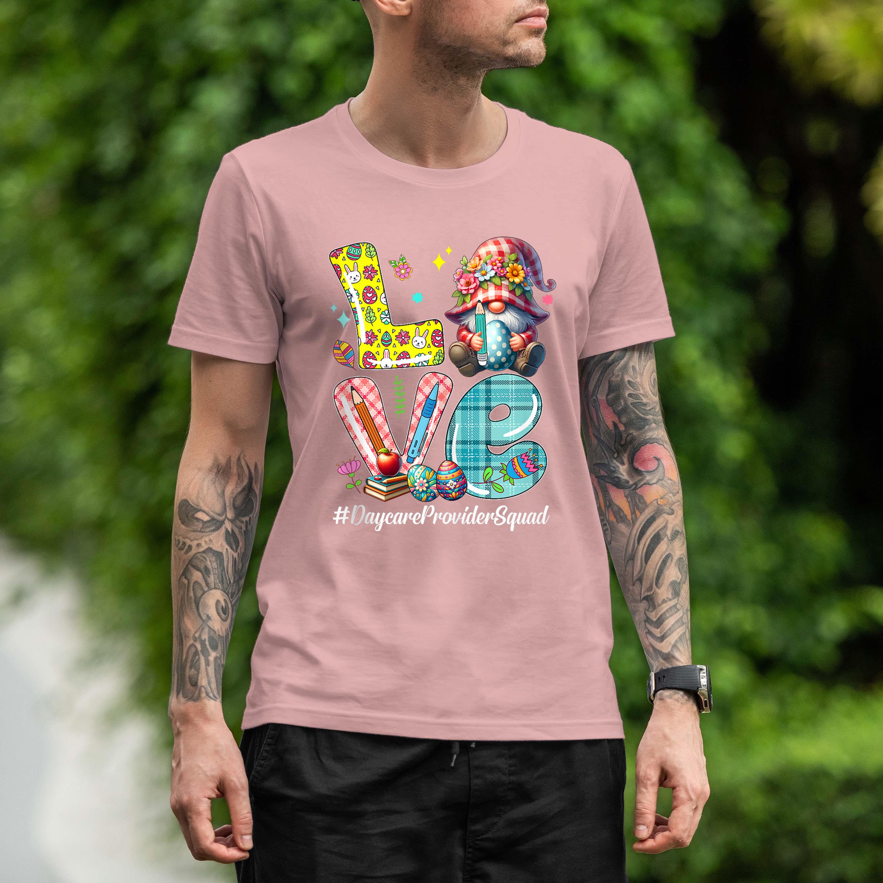 Love Daycare Provider Squad Easter Bunnies Gnome Hunting Egg Shirt 